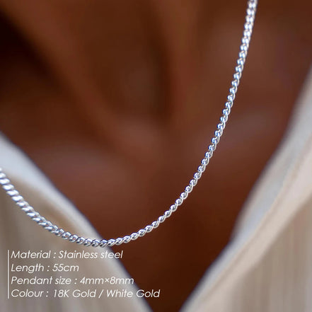Men'S Layered Stainless Steel Minimalist Pendant Simple Square Chain Necklace Trendy Fine Gift Jewelry Wholesale