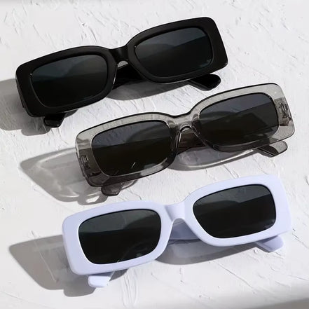 3PCS Square Fashion Women Sunglasses Y2K Hip Hop Vacation Beach Party Decoration Glasses Men