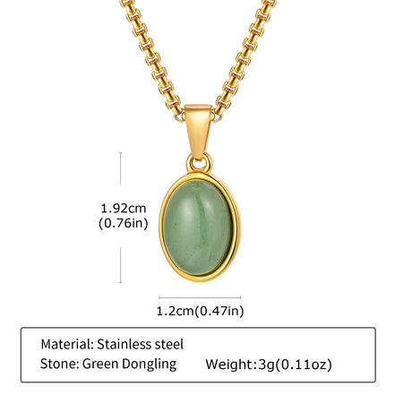 Trendy Pendant Necklaces for Men Boys,Square Natural Stone Stainless Steel Necklaces,New Hip Hop Cool Jewelry Gifts