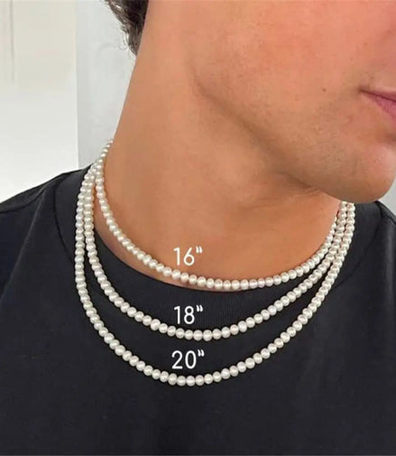 Cool Artificial White Pearl Necklace 1 Pcs Choker Beaded Chain for Men and Women Fashion Jewelry Gift
