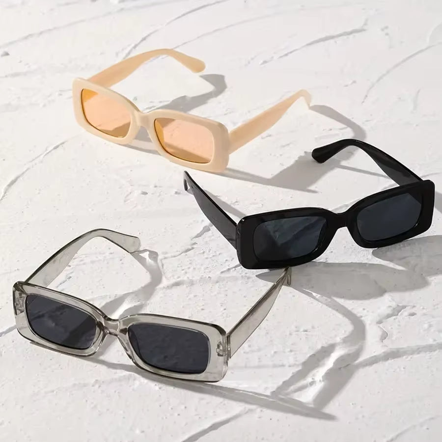 3PCS Square Fashion Women Sunglasses Y2K Hip Hop Vacation Beach Party Decoration Glasses Men