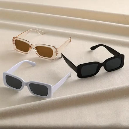 3PCS Square Fashion Women Sunglasses Y2K Hip Hop Vacation Beach Party Decoration Glasses Men