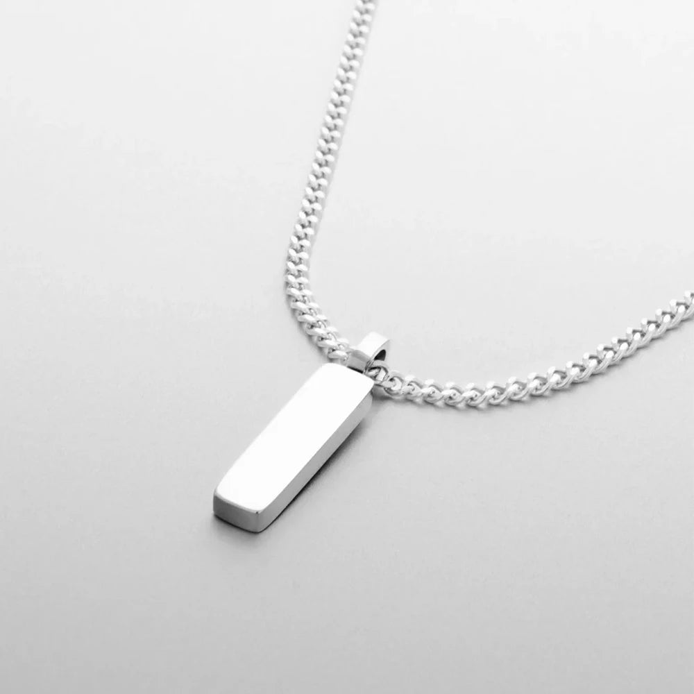 Men'S Layered Stainless Steel Minimalist Pendant Simple Square Chain Necklace Trendy Fine Gift Jewelry Wholesale