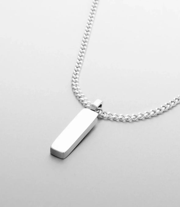 Men'S Layered Stainless Steel Minimalist Pendant Simple Square Chain Necklace Trendy Fine Gift Jewelry Wholesale