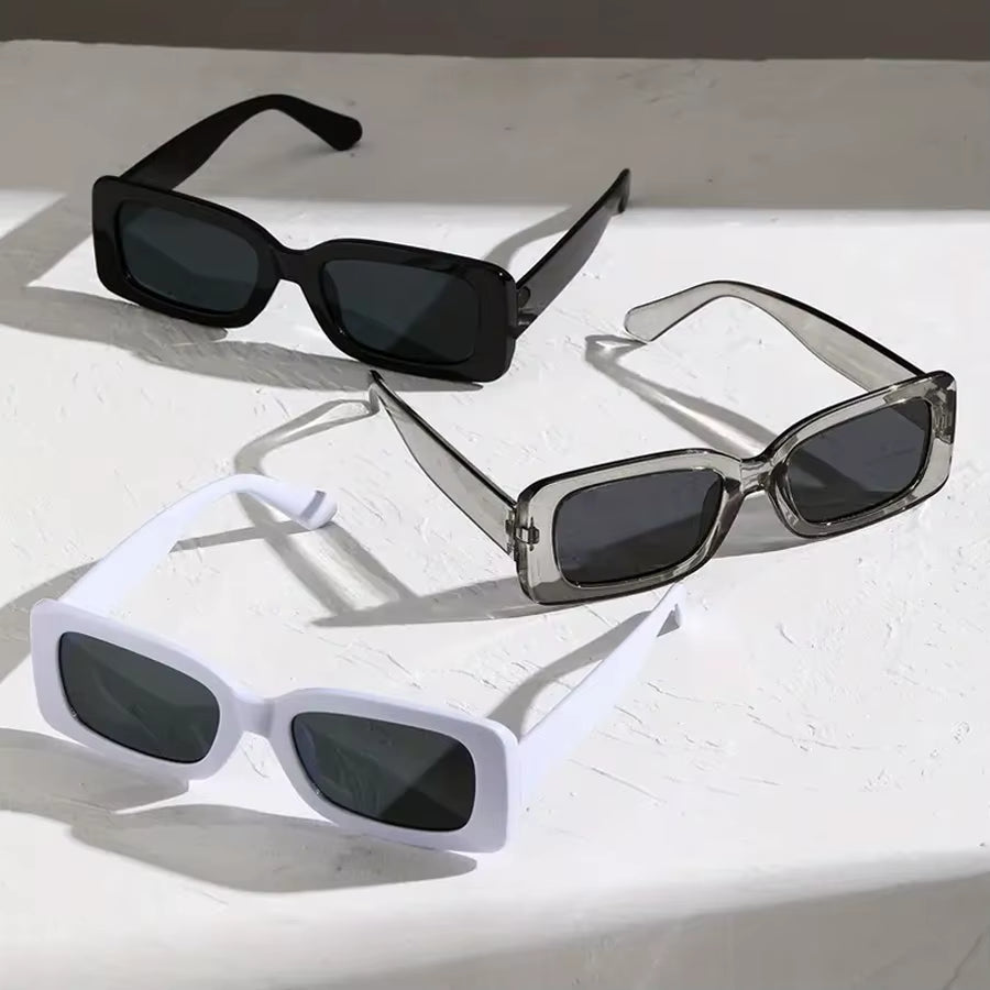 3PCS Square Fashion Women Sunglasses Y2K Hip Hop Vacation Beach Party Decoration Glasses Men