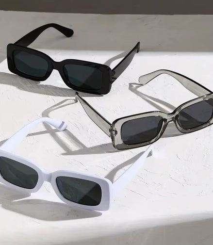 3PCS Square Fashion Women Sunglasses Y2K Hip Hop Vacation Beach Party Decoration Glasses Men