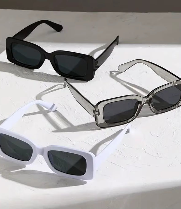 3PCS Square Fashion Women Sunglasses Y2K Hip Hop Vacation Beach Party Decoration Glasses Men