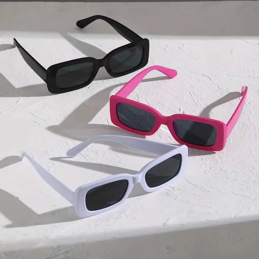 3PCS Square Fashion Women Sunglasses Y2K Hip Hop Vacation Beach Party Decoration Glasses Men